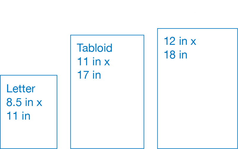 Common copy paper sizes