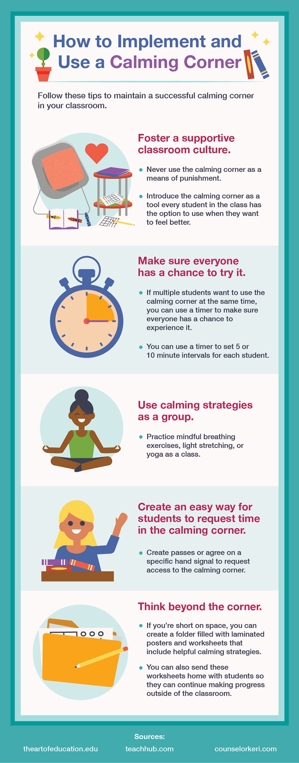 How to create a classroom calming corner