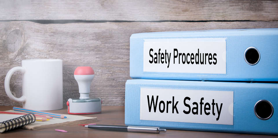 Two binders for Safety Procedures and Work Safety
