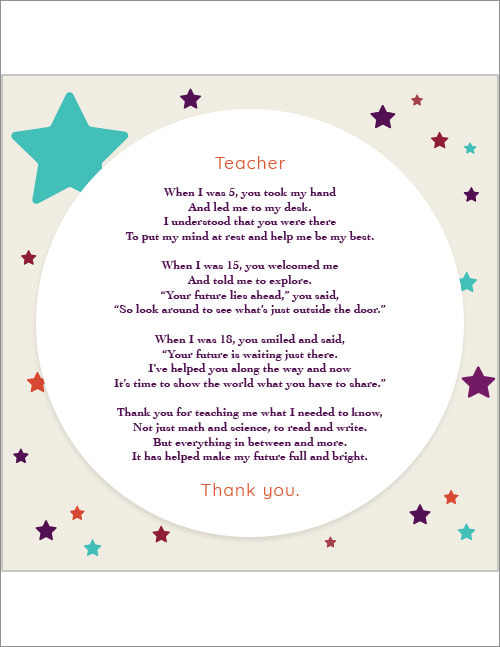 Teacher Appreciation poem