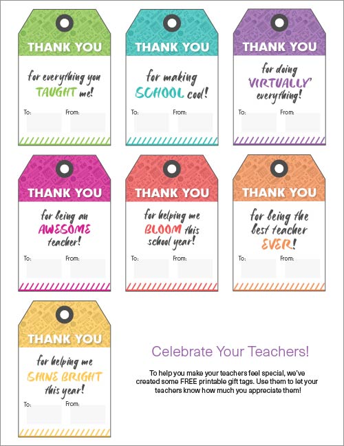 Teacher Appreciation tags