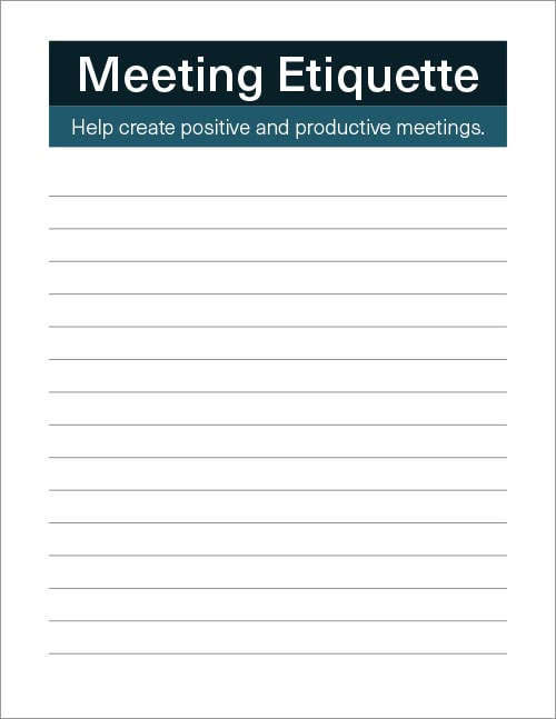 Meeting etiquette blank form