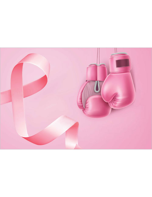 boxing gloves breast cancer awareness background