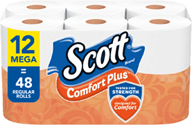 Image of Scott ComfortPlus Mega Rolls 1-Ply Standard Toilet Paper