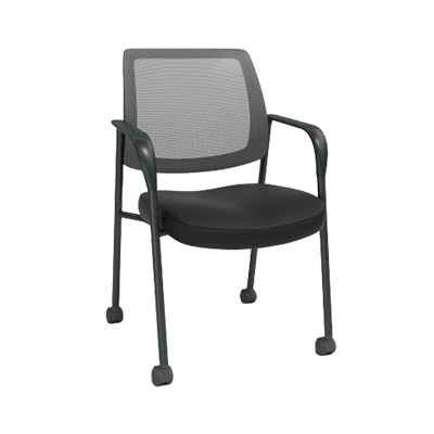 Union & Scale Essentials Mesh/Fabric Guest Chair, Black (UN61297-CC)