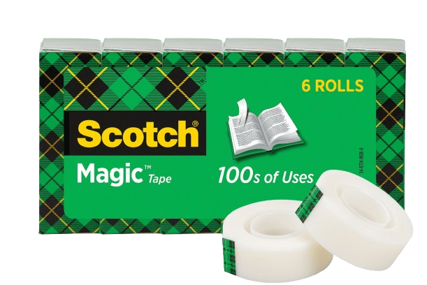 Scotch Magic Tape, Invisible, Refill, 3/4 in x 800 in, 6 Tape Rolls, Home Office and Back to School Supplies for Classrooms
