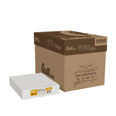 Quill Brand® 8.5" x 11" Multipurpose Copy Paper, 20 lbs., 94 Brightness, 500 Sheets/Ream, 10 Reams/Carton (720700CT)