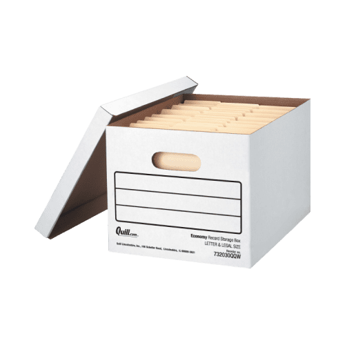 Quill Brand® Basic-Duty Storage Boxes with Lift-Off Lid, Letter/Legal, 12/Ct (00456)