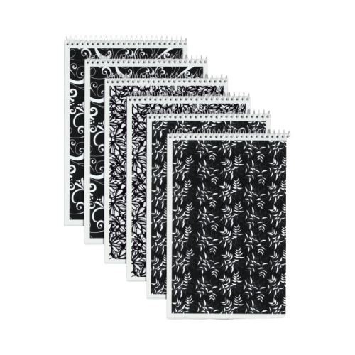 TOPS Designer Steno Pads, 6" x 9", Gregg Ruled, Black/White, 80 Sheets/Pad, 6 Pads/Pack (80230)