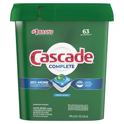 Cascade Dishwasher Detergent Pacs container