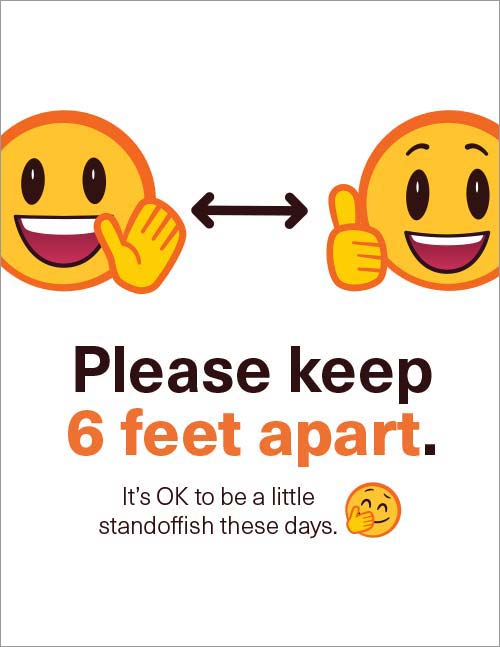 Emoji Fun Distancing sign