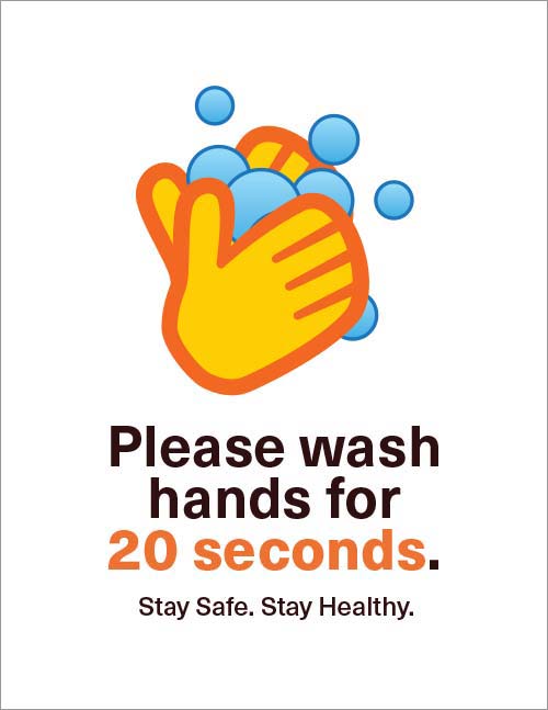 Emoji Safe sign & Healthy Handwashing