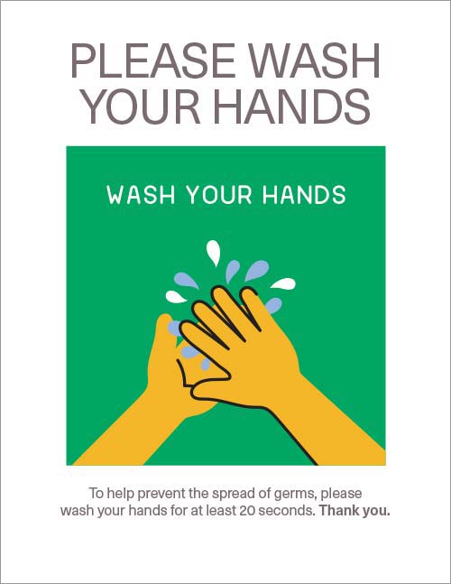 Illustrated sign Handwashing