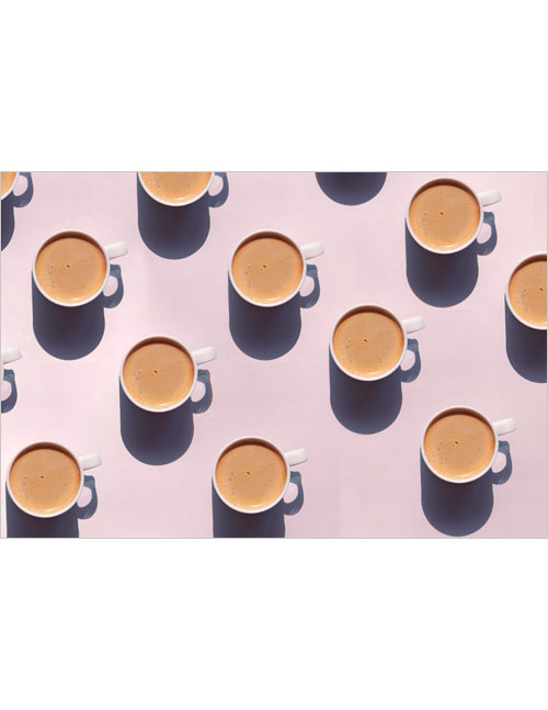 Coffee cups on a pink background